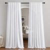 imageNICETOWN White Linen Sheer Curtains and Drapes 84 inches Long Rod Pocket ampamp Back Tab semitransparent with Light Through Vertical Window Treatments for Sliding Glass Door ampamp Living Room 52quotW Set of 2White