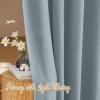 imageNICETOWN White Linen Sheer Curtains and Drapes 84 inches Long Rod Pocket ampamp Back Tab semitransparent with Light Through Vertical Window Treatments for Sliding Glass Door ampamp Living Room 52quotW Set of 2Linen Mist Blue