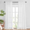 imageNICETOWN White Linen Sheer Curtains and Drapes 84 inches Long Rod Pocket ampamp Back Tab semitransparent with Light Through Vertical Window Treatments for Sliding Glass Door ampamp Living Room 52quotW Set of 2White