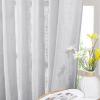 imageNICETOWN White Linen Sheer Curtains and Drapes 84 inches Long Rod Pocket ampamp Back Tab semitransparent with Light Through Vertical Window Treatments for Sliding Glass Door ampamp Living Room 52quotW Set of 2Silver Grey