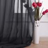 imageNICETOWN White Sheer Window Scarf 216 inch Extra Long Soft Voile Textured Bed Canopy Scarf Curtains for Event DesignsHome Decor 60 inches Wide Set of 2Black