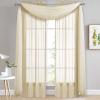 imageNICETOWN White Sheer Window Scarf 216 inch Extra Long Soft Voile Textured Bed Canopy Scarf Curtains for Event DesignsHome Decor 60 inches Wide Set of 2Beige