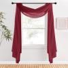 imageNICETOWN White Sheer Window Scarf 216 inch Extra Long Soft Voile Textured Bed Canopy Scarf Curtains for Event DesignsHome Decor 60 inches Wide Set of 2Haute Red