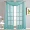 imageNICETOWN White Sheer Window Scarf 216 inch Extra Long Soft Voile Textured Bed Canopy Scarf Curtains for Event DesignsHome Decor 60 inches Wide Set of 2Pool Blue