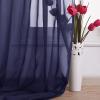 imageNICETOWN White Sheer Window Scarf 216 inch Extra Long Soft Voile Textured Bed Canopy Scarf Curtains for Event DesignsHome Decor 60 inches Wide Set of 2Dark Blue