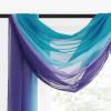 imageNICETOWN White Sheer Window Scarf 216 inch Extra Long Soft Voile Textured Bed Canopy Scarf Curtains for Event DesignsHome Decor 60 inches Wide Set of 2Ombre Lilac  Turquoise