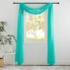 imageNICETOWN White Sheer Window Scarf 216 inch Extra Long Soft Voile Textured Bed Canopy Scarf Curtains for Event DesignsHome Decor 60 inches Wide Set of 2Pool Blue