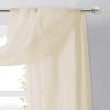 imageNICETOWN White Sheer Window Scarf 216 inch Extra Long Soft Voile Textured Bed Canopy Scarf Curtains for Event DesignsHome Decor 60 inches Wide Set of 2Beige