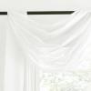 imageNICETOWN White Sheer Window Scarf 216 inch Extra Long Soft Voile Textured Bed Canopy Scarf Curtains for Event DesignsHome Decor 60 inches Wide Set of 2Off White