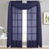imageNICETOWN White Sheer Window Scarf 216 inch Extra Long Soft Voile Textured Bed Canopy Scarf Curtains for Event DesignsHome Decor 60 inches Wide Set of 2Dark Blue