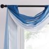 imageNICETOWN White Sheer Window Scarf 216 inch Extra Long Soft Voile Textured Bed Canopy Scarf Curtains for Event DesignsHome Decor 60 inches Wide Set of 2Ombre Navy Blue