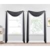 imageNICETOWN White Sheer Window Scarf 216 inch Extra Long Soft Voile Textured Bed Canopy Scarf Curtains for Event DesignsHome Decor 60 inches Wide Set of 2Black