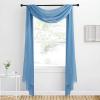 imageNICETOWN White Sheer Window Scarf 216 inch Extra Long Soft Voile Textured Bed Canopy Scarf Curtains for Event DesignsHome Decor 60 inches Wide Set of 2Stone Blue