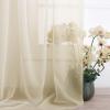 imageNICETOWN White Sheer Window Scarf 216 inch Extra Long Soft Voile Textured Bed Canopy Scarf Curtains for Event DesignsHome Decor 60 inches Wide Set of 2Beige