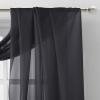 imageNICETOWN White Sheer Window Scarf 216 inch Extra Long Soft Voile Textured Bed Canopy Scarf Curtains for Event DesignsHome Decor 60 inches Wide Set of 2Black