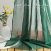 imageNICETOWN White Sheer Window Scarf 216 inch Extra Long Soft Voile Textured Bed Canopy Scarf Curtains for Event DesignsHome Decor 60 inches Wide Set of 2Sante Green