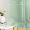 imageNICETOWN White Sheer Window Scarf 216 inch Extra Long Soft Voile Textured Bed Canopy Scarf Curtains for Event DesignsHome Decor 60 inches Wide Set of 2Sage Green