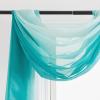 imageNICETOWN White Sheer Window Scarf 216 inch Extra Long Soft Voile Textured Bed Canopy Scarf Curtains for Event DesignsHome Decor 60 inches Wide Set of 2Ombre Teal