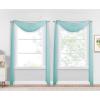 imageNICETOWN White Sheer Window Scarf 216 inch Extra Long Soft Voile Textured Bed Canopy Scarf Curtains for Event DesignsHome Decor 60 inches Wide Set of 2Pool Blue