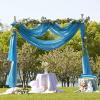 imageNICETOWN White Sheer Window Scarf 216 inch Extra Long Soft Voile Textured Bed Canopy Scarf Curtains for Event DesignsHome Decor 60 inches Wide Set of 2Turquoise