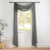 imageNICETOWN White Sheer Window Scarf 216 inch Extra Long Soft Voile Textured Bed Canopy Scarf Curtains for Event DesignsHome Decor 60 inches Wide Set of 2Dark Gray