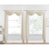 imageNICETOWN White Sheer Window Scarf 216 inch Extra Long Soft Voile Textured Bed Canopy Scarf Curtains for Event DesignsHome Decor 60 inches Wide Set of 2Beige