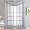 imageNICETOWN White Sheer Window Scarf 216 inch Extra Long Soft Voile Textured Bed Canopy Scarf Curtains for Event DesignsHome Decor 60 inches Wide Set of 2Light Gray