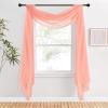 imageNICETOWN White Sheer Window Scarf 216 inch Extra Long Soft Voile Textured Bed Canopy Scarf Curtains for Event DesignsHome Decor 60 inches Wide Set of 2Coral