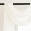 imageNICETOWN White Sheer Window Scarf 216 inch Extra Long Soft Voile Textured Bed Canopy Scarf Curtains for Event DesignsHome Decor 60 inches Wide Set of 2Light Beige