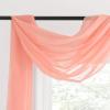 imageNICETOWN White Sheer Window Scarf 216 inch Extra Long Soft Voile Textured Bed Canopy Scarf Curtains for Event DesignsHome Decor 60 inches Wide Set of 2Coral
