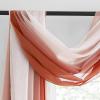 imageNICETOWN White Sheer Window Scarf 216 inch Extra Long Soft Voile Textured Bed Canopy Scarf Curtains for Event DesignsHome Decor 60 inches Wide Set of 2Ombre Terracotta