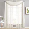 imageNICETOWN White Sheer Window Scarf 216 inch Extra Long Soft Voile Textured Bed Canopy Scarf Curtains for Event DesignsHome Decor 60 inches Wide Set of 2Off White