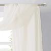 imageNICETOWN White Sheer Window Scarf 216 inch Extra Long Soft Voile Textured Bed Canopy Scarf Curtains for Event DesignsHome Decor 60 inches Wide Set of 2Off White