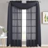 imageNICETOWN White Sheer Window Scarf 216 inch Extra Long Soft Voile Textured Bed Canopy Scarf Curtains for Event DesignsHome Decor 60 inches Wide Set of 2Black