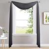 imageNICETOWN White Sheer Window Scarf 216 inch Extra Long Soft Voile Textured Bed Canopy Scarf Curtains for Event DesignsHome Decor 60 inches Wide Set of 2Black