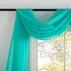 imageNICETOWN White Sheer Window Scarf 216 inch Extra Long Soft Voile Textured Bed Canopy Scarf Curtains for Event DesignsHome Decor 60 inches Wide Set of 2Pool Blue