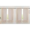imageNICETOWN 4 Pieces Sheer White Curtains 84  Window Treatment Rod Pocket Tulle Voile DrapePanel Sets for Patio Door 4 Panels W60 x L84Taupe