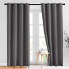 imageNICETOWN Gray Blackout Curtains for Bedroom 84 inches Long  Thermal Drapes Grommet Room Darkening Light Blocking Curtains Window Treatments for Living Room 2 Panels W52 x L84 Grey