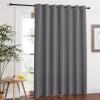 imageNICETOWN Grey Blackout Patio Sliding Door Curtains 84 inch Length Grommet Room Divider Thermal Insulated Curtain Drapes for French DoorLiving Room Gray W100 x L84 1 Panel