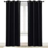 imageNICETOWN Halloween Soundproof Thermal Insulated Blackout Curtain Thermal Insulated Solid Grommet Room Darkening Drape for Dining Room Single Panel 42 inches by 84 inch Black