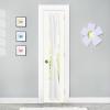 imageNICETOWN Linen Textured Door Curtain  White Sidelight Panel Curtain Semi Sheer French Front Door Curtain with Tieback for Kitchen 30 inches W x 40 inches L Single PanelPure White