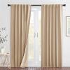 imageNICETOWN Sound Barrier 100 Blackout Divider Curtains 84quot Noise Heat and Cold Blocking Drapes with Felt Fabric Lining for Noise ReducingNurseryDaytime SleepBedroom White 2 PCs 52quot WideBiscotti Beige Back Tab