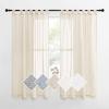 imageNICETOWN White Linen Curtains 84 inch Length Tab Top Soft Semi Sheer Flax Window Treatments Privacy with Light Filtering Vertical Drapes for BedroomLiving Room W52 x L84 2 PanelsBeige