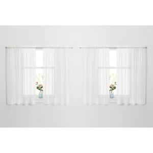 imageNICETOWN 4 Pieces Sheer White Curtains 84  Window Treatment Rod Pocket Tulle Voile DrapePanel Sets for Patio Door 4 Panels W60 x L84Ivory