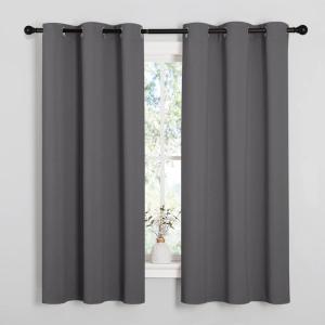 imageNICETOWN Thermal Insulated Grommet Blackout Curtains for Bedroom 2 Panels W42 x L63 Inch Grey