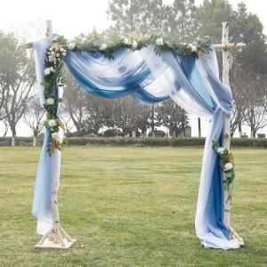 imageNICETOWN White Sheer Window Scarf 216 inch Extra Long Soft Voile Textured Bed Canopy Scarf Curtains for Event DesignsHome Decor 60 inches Wide Set of 2Ombre Navy Blue