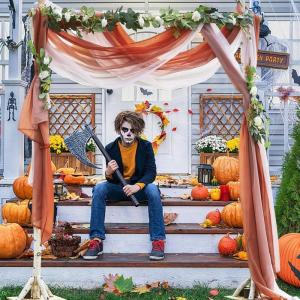 imageNICETOWN White Sheer Window Scarf 216 inch Extra Long Soft Voile Textured Bed Canopy Scarf Curtains for Event DesignsHome Decor 60 inches Wide Set of 2Ombre Terracotta