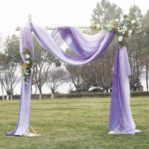 imageNICETOWN White Sheer Window Scarf 216 inch Extra Long Soft Voile Textured Bed Canopy Scarf Curtains for Event DesignsHome Decor 60 inches Wide Set of 2Ombre Medium Purple