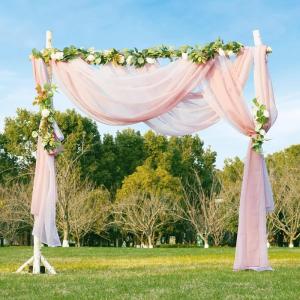 imageNICETOWN White Sheer Window Scarf 216 inch Extra Long Soft Voile Textured Bed Canopy Scarf Curtains for Event DesignsHome Decor 60 inches Wide Set of 2Ombre Blush Pink