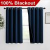 imageNICETOWN 100 Blackout Blinds Set of 2 46 inches x 45 inches Laundry Room Decor Window Treatment Curtains for Large Patio Sliding Door Thermal Insulated Moroccan Blue Curtains for Bedroom